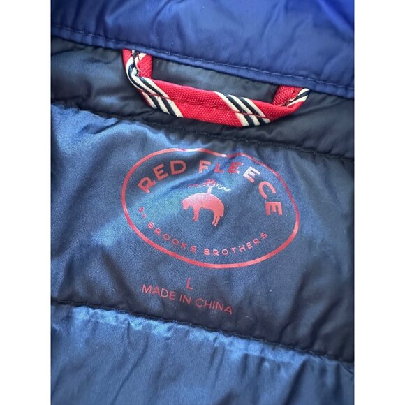 Brooks Brothers Red Fleece Puffer Vest Youth Large Blue Full Zip Lightweight - Picture 3 of 7